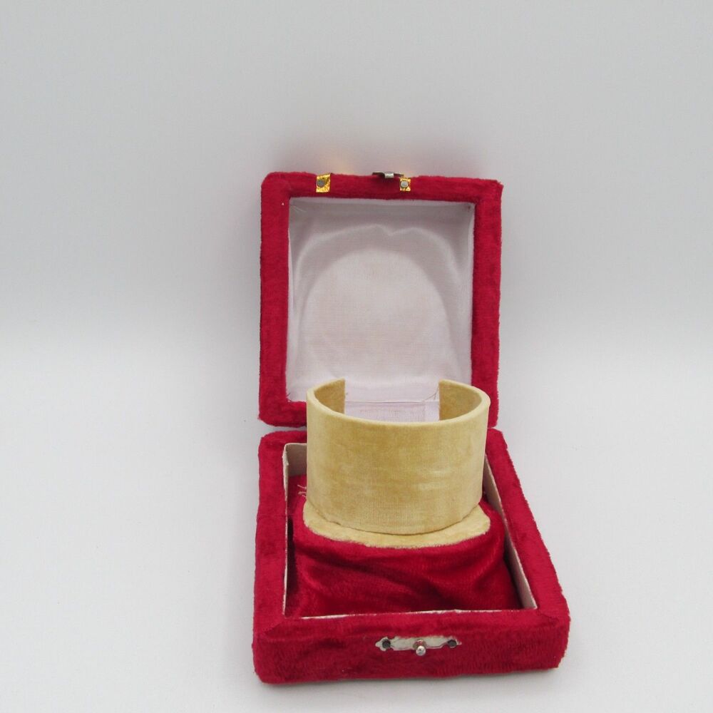 Vintage Red Velvet Watch Bracelet Jewelry Presentation Box